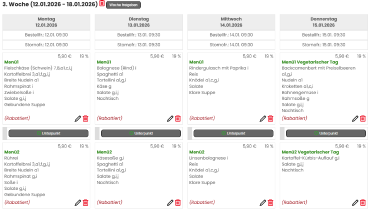 Speiseplan Mensa 12.01. - 15.01.26