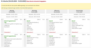 Speiseplan vom 04.05. - 08.05.26