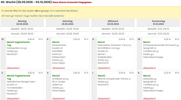 Speiseplan 28.09. - 01.10.26