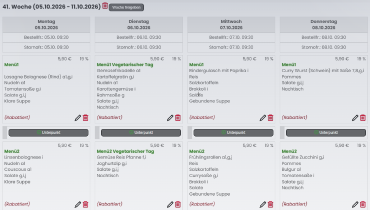 Speiseplan 05.10. - 08.10.26