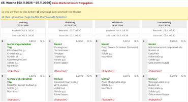 Speiseplan 02.11. - 06.11.26